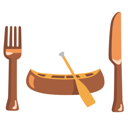 knife fork plate canoe