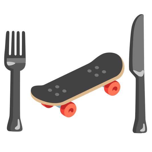 knife fork plate skateboard