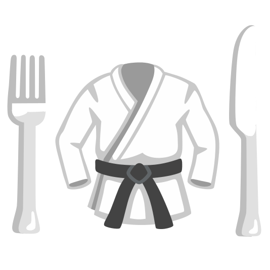 knife fork plate martial arts uniform