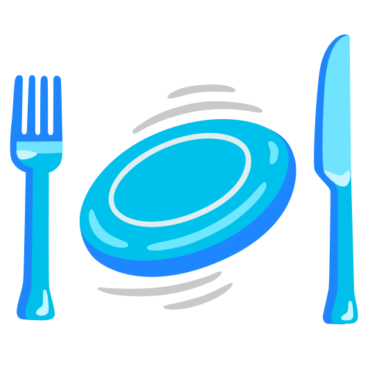 knife fork plate flying disc