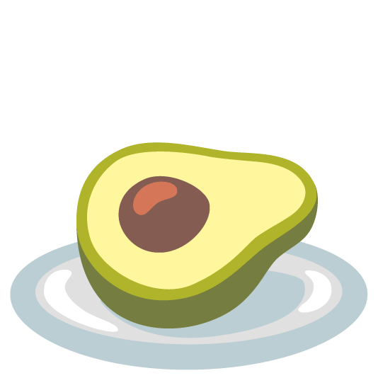knife fork plate avocado