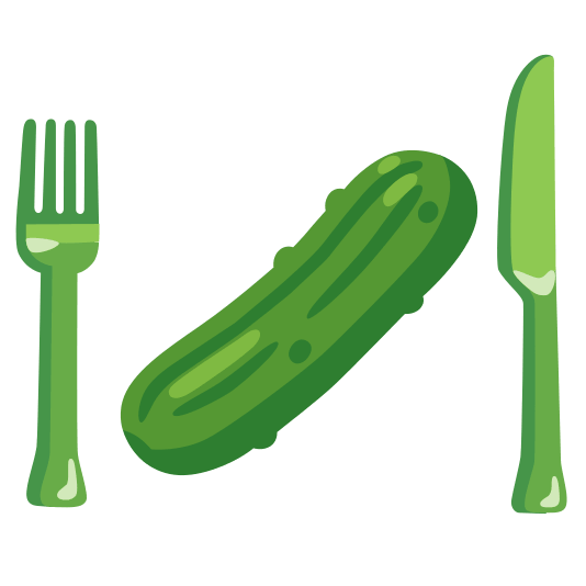 knife fork plate cucumber