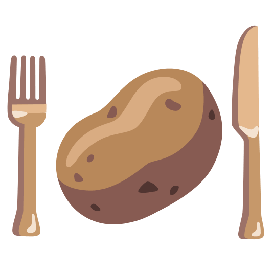 knife fork plate potato