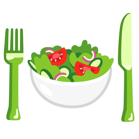 knife fork plate green salad