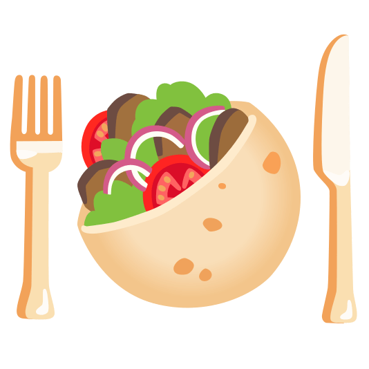 knife fork plate stuffed flatbread