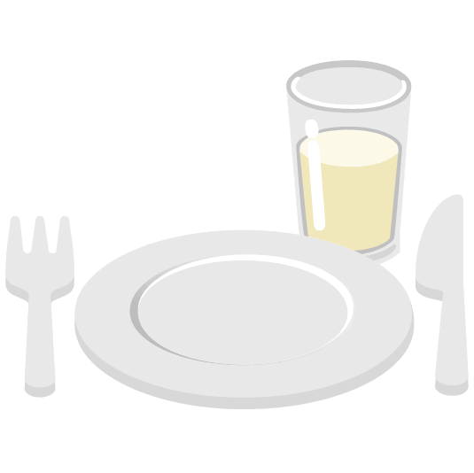 knife fork plate glass of milk