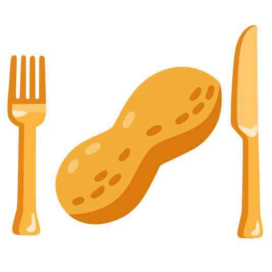 knife fork plate peanuts