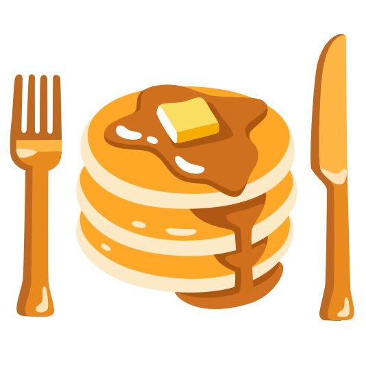 knife fork plate pancakes