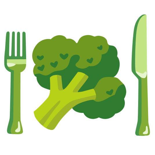knife fork plate broccoli