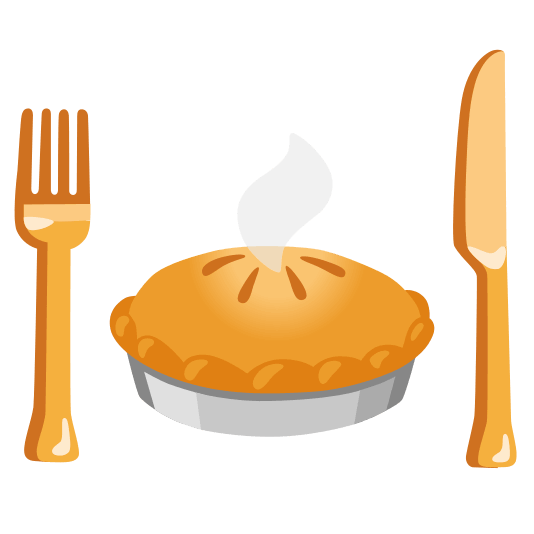 knife fork plate pie