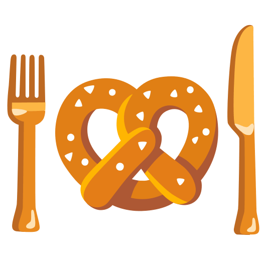 knife fork plate pretzel