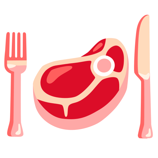 knife fork plate cut of meat