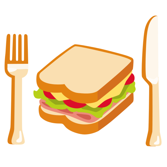 knife fork plate sandwich