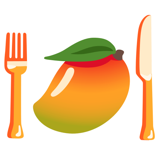 knife fork plate mango