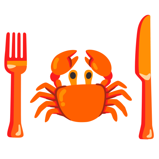 knife fork plate crab