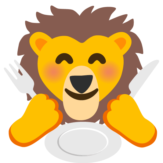 knife fork plate lion face