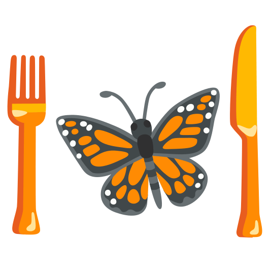 knife fork plate butterfly