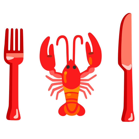 knife fork plate lobster