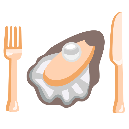 knife fork plate oyster