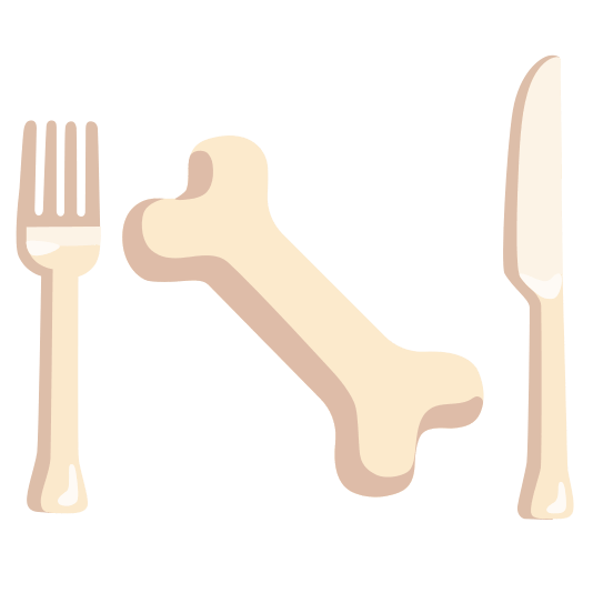 knife fork plate bone