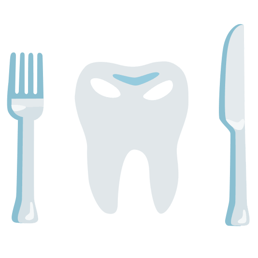 knife fork plate tooth