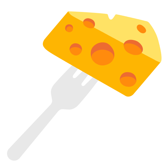 knife fork plate cheese wedge