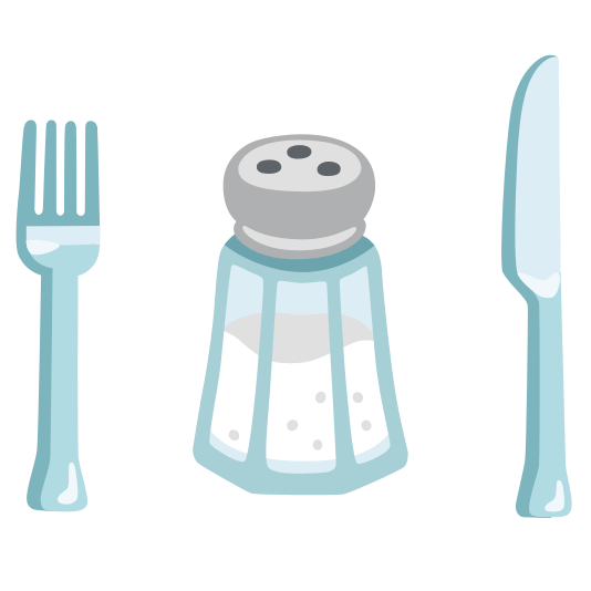 knife fork plate salt