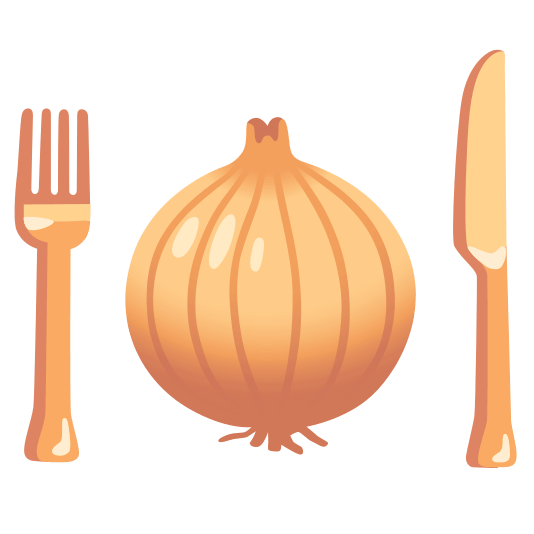 knife fork plate onion