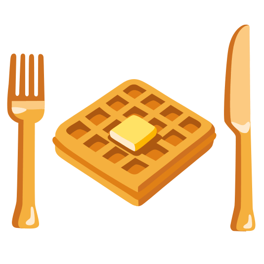 knife fork plate waffle