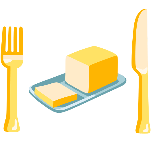 knife fork plate butter