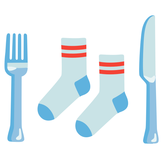knife fork plate socks
