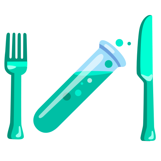 knife fork plate test tube