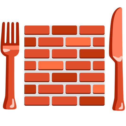 knife fork plate bricks