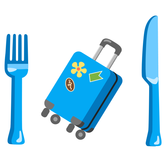 knife fork plate luggage