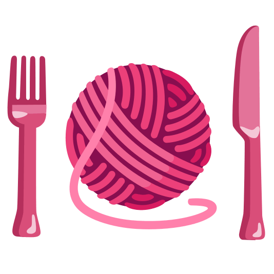 knife fork plate yarn