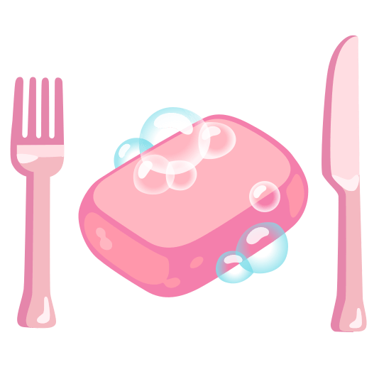 knife fork plate soap