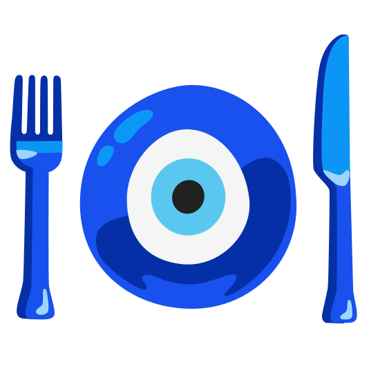 knife fork plate nazar amulet