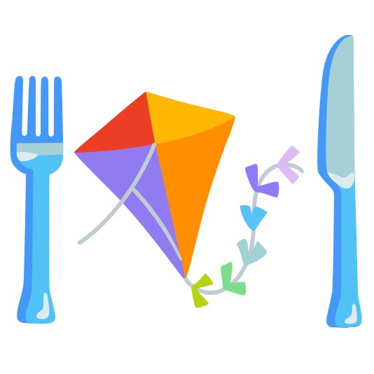 knife fork plate kite