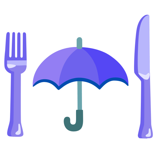 knife fork plate umbrella