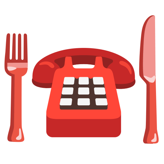 knife fork plate phone