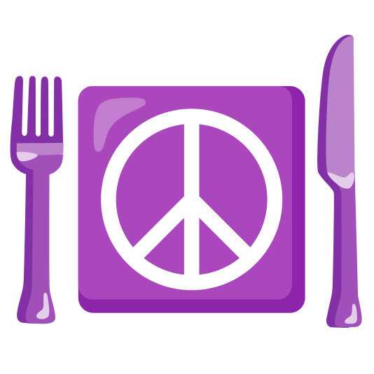 knife fork plate peace symbol