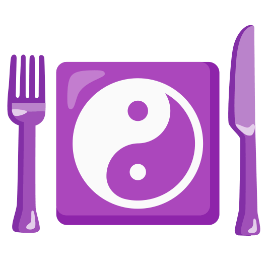 knife fork plate yin yang