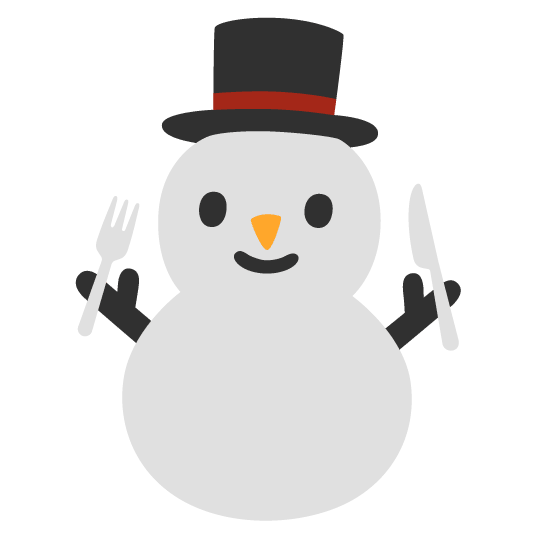 knife fork plate snowman without snow