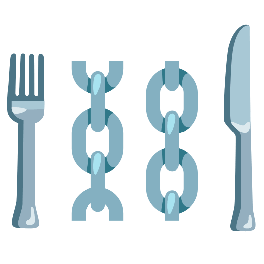 knife fork plate chains