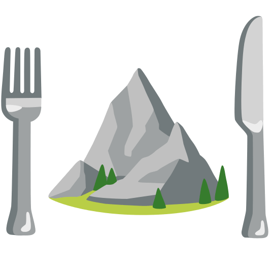 knife fork plate mountain