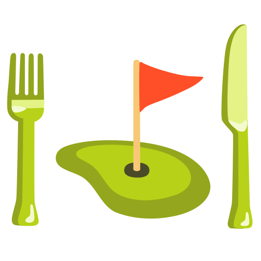 knife fork plate golf