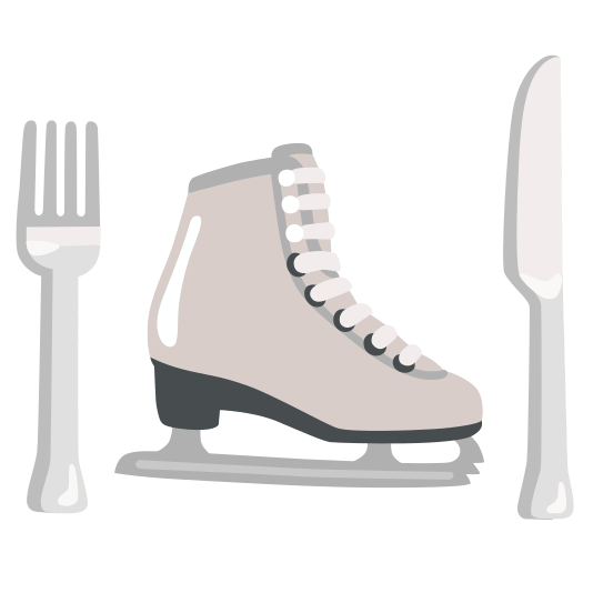 knife fork plate ice skate