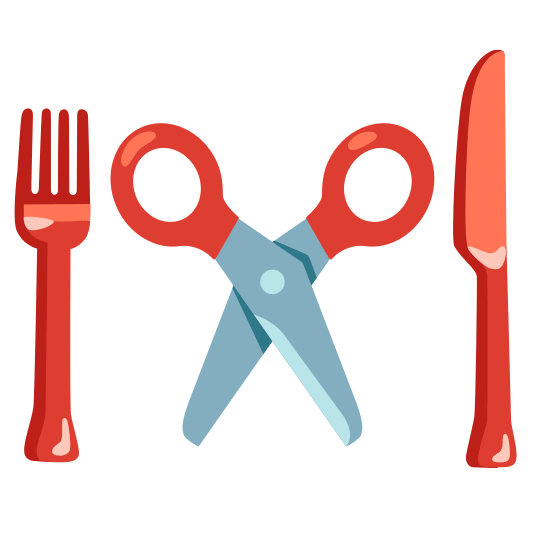 knife fork plate scissors