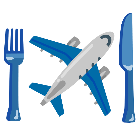 knife fork plate airplane