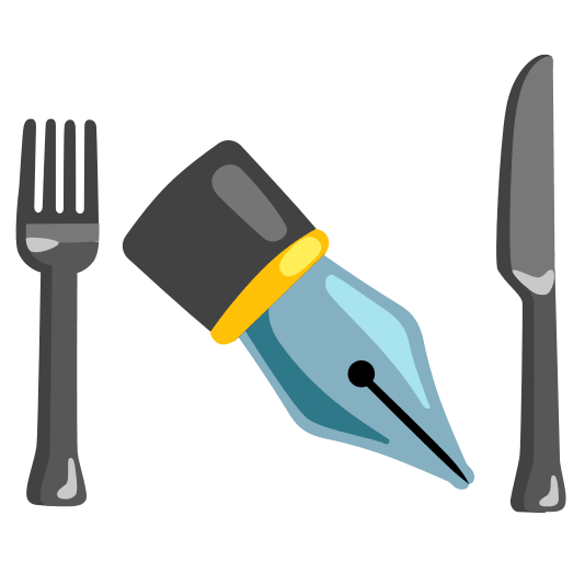 knife fork plate black nib